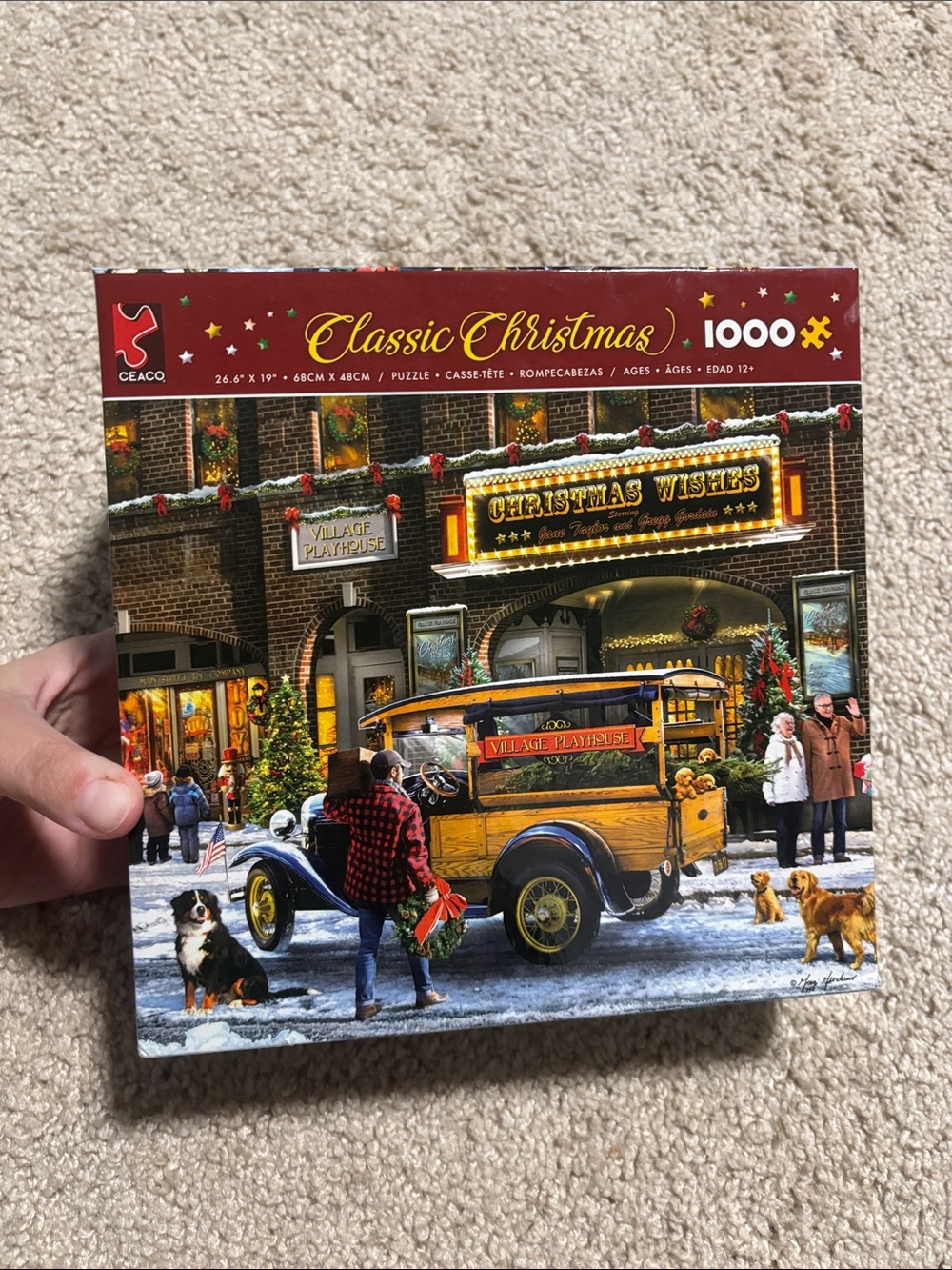Classic Christmas 1000-Piece Puzzle by Ceaco — Red & Gold Holiday Scene